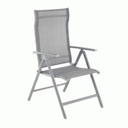 Helloshop26 - Lot de 4 chaises de jardin pliables sièges d'extérieur cadre en aluminium robuste dossier réglable sur 8 positions 12_0001666 - 30001