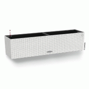 Jardinière Balconera Cottage 80 plastique aspect tressé Blanc 80 cm LECHUZA - blanc plastique 443323
