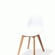 Keeve - Chaise empilable en polypropylène bois/blanc