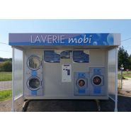 Mobi® kiosque - bungalow laverie - groupement des laveries françaises - 2 pompes à lessive