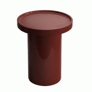 Oviala Business Table basse ronde 40 cm en MDF effet laqué bordeaux - violet Bois manufacturé 114313