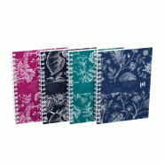 Oxford Lot de 10 Carnet Floral Romance rel. Intégrale A6, 100p./50 feuilles 90g/m², quadrillé 5x5 + marge, coloris assortis (4) - 5904017435723