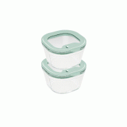 PEBBLY Set 2 Pots En Verre Borosilicate 40-PKV087 - vert 3760132818672