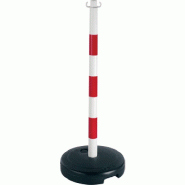 Poteau en PVC rouge et blanc sur socle à lester 9kg - NOVAP - 2001700 - 613730