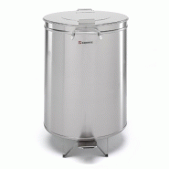 Poubelle sur roulettes à pédale en acier inoxydable CU-95P, capacité 95 litres, avec couvercle et roues pivotantes | Sammic - 5702578