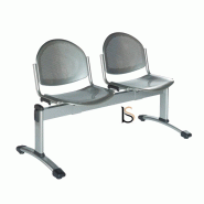 Poutre d'accueil en métal MIKE - 2 places, Argent