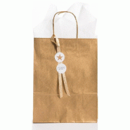 Sac kraft or poignées torsadées 36x12x41cm par 50
