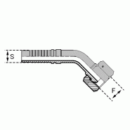 Série cylindrique BSPP DKOR - Cône 60° - Filetage Withworth - Femelle - 45° (DKOR45) - 6 , 3/8" , 9.5 , 1-4-08x13 , 11-44