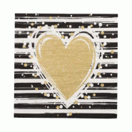 Serviettes, 3 plis pliage ¼ 33 cm x 33 cm "Sparkling Heart" (360 unités) PAPSTAR - multicolore papier 89706