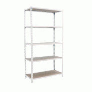 SimonRack Étagère Rangement 2000x1200x500 mm, 5 niveaux, plateaux en bois, charge 200 kg par niveau, Blanc - Maderclick - métal 8425437077586