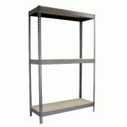SimonRack Rayonnage industriel, 2000x1500x750 mm, 400 kg au point de flexion, 3 étagères bois, rayonnage garage, Gris- Ecoforte - gris métal 842543