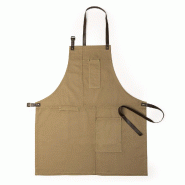 Tablier haute qualité avec de nombreuses poches pour divers ustensiles, avec coutures renforcées. Kaki - 5600847153409