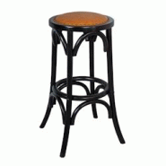 Anticline Créations Tabouret de bistro vintage - noir multi-matériau CS1605 Anticline Créations Tabouret de bistro vintage - noir multi-matériau CS1605