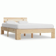 VidaXL Cadre de lit sans matelas 140x200 cm bois massif de pin Modèle Uvior - 283163