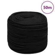 Vidaxl corde de travail noir 6 mm 50 m polyester 152813