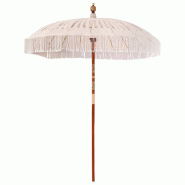 VidaXL Parasol Macramé Crème 190 x 190 x 260 cm Modèle Atlas Stella Élite - 42006469