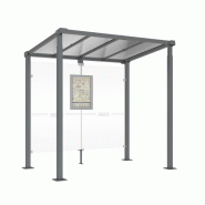 Abri Milan - 2500 ou 5000 mm - Toiture en polycarbonate alvéolaire traité anti-UV - Bardage en verre Sécurit® en option Abri Milan - 2500 ou 5000 mm - Toiture en polycarbonate alvéolaire traité anti-UV - Bardage en verre Sécurit® en option