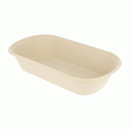 Barquette bagasse naturel 850cc 23,5x13,1x4,6cm - par 500