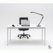 Bureau droit réglable en hauteur OGI Y - MDD - Blanc, 200 x 80 cm_0