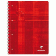 Clairefontaine Lot de 5 Cahier Metric Studium A4+ 225x297, 240p./120 feuilles perforées 90 g/m² reliure intégrale, quadrillé 5x5 cadré 4 couleurs