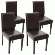 Décoshop26 - Lot de 4 chaises de salle à manger design moderne en cuir marron pieds foncés 04_0007527 - marron 3000262173204 Décoshop26 - Lot de 4 chaises de salle à manger design moderne en cuir marron pieds foncés 04_0007527 - marron 3000262173204