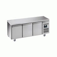 Desserte réfrigérée inox -2/+8°c gaz r600 avec 3 portes grilles 430... - PSNACK3100TN