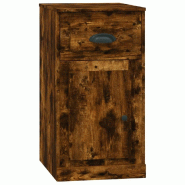 Helloshop26 - Armoire latérale avec tiroir rangements pratiques 40 x 50 x 75 cm en bois d'ingénierie chêne fumé 02_0048272 - Bois massif 3000235191273