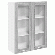 Helloshop26 - Armoire suspendue moderne 80 x 31 x 100 cm avec grand espace de stockage en bois d'ingénierie gris sonoma 02_0053438 - gris verre 30002