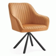 Helloshop26 - Chaise salle à manger fauteuil pivotant velours rembourrée avec accoudoirs charge 120 kg pieds acier pour salle à 12_0004967 - 300022 Helloshop26 - Chaise salle à manger fauteuil pivotant velours rembourrée avec accoudoirs charge 120 kg pieds acier pour salle à 12_0004967 - 300022