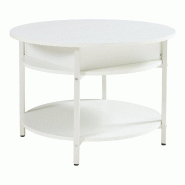 Helloshop26 - Table basse console d'appoint avec surface relevable blanc 03_0010797 - 3000225416713