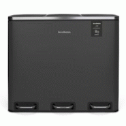 Les Collectors N°990 - Poubelle de tri à pédale 3 x 18 L, grey edition - gris Acier inoxydable 18/8 N990