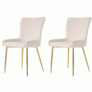 Merax Lot de 2 chaises de salle à manger en velours pour salon, chambre à coucher, chaise longue avec quatre pieds de support en métal argenté, -