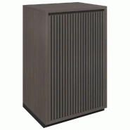 Meuble Vertigo T01 1 porte MDF noir et noyer foncé - 60x47x93cm