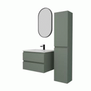 MOB-IN Ensemble meuble simple vasque SORRENTO 60 cm + robinet + miroir + Colonne - marron 3701606505063 MOB-IN Ensemble meuble simple vasque SORRENTO 60 cm + robinet + miroir + Colonne - marron 3701606505063