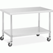 Royal Catering - Royal Catering RCAT-120/70-W Table de Travail 70 x 120 cm - Capacité de Charge 158 kg - Pour Atelier et Cuisine - multi-matériau 40
