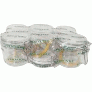 Set de 6 bocaux en verre à armature 350 ml Le Pratique - 3700206411880 Set de 6 bocaux en verre à armature 350 ml Le Pratique - 3700206411880