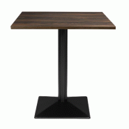 Table carrée Bolero Complete effet bois foncé 700mm - HW850