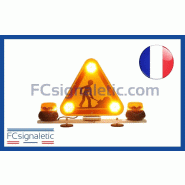 Triangle Triflash magnétique 500 mm avec prise allume cigare à relevage manuel classe 1 avec 2 Gyroled M80 STANDBY MERCURA Triangle Triflash magnétique 500 mm avec prise allume cigare à relevage manuel classe 1 avec 2 Gyroled M80 STANDBY MERCURA