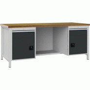 Établi gris anthracite, RAL 7016 l2000xH859xP750 mm Hêtre multiplex 40 mm 2 tiroirs 2 portes BEDRUNKA+HIRTH Établi gris anthracite, RAL 7016 l2000xH859xP750 mm Hêtre multiplex 40 mm 2 tiroirs 2 portes BEDRUNKA+HIRTH
