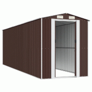 Abri de jardin Marron foncé 192x606x223 cm Acier galvanisé Modèle Atlas Office Évasion - 8720845582258