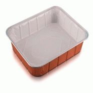 Barquette aluminium laqué cuivre intérieur blanc 2625cc 32,2x26,2x4cm - par 50