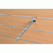 Bras incliné L36cm - tube carré 18x18mm avec 7 boules - chromé - pour fond rainuré - présentation facing