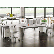 Bureau open space design Challenger - bench 2 personnes - plateau en mélaminé - piètement métallique en A Bureau open space design Challenger - bench 2 personnes - plateau en mélaminé - piètement métallique en A