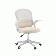 Chaise de bureau / chaise pivotante Naluro en maille / tissu beige hjh OFFICE - beige polyester 729511