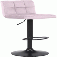 CLP Tabouret de bar Feni en velours Rose - violet textile 324686