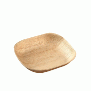 Coupelle carrée feuille de palmier couleur naturelle 10x10x2,5cm - par 600