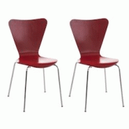 Décoshop26 - Lot de 2 chaises de séjour bureau en bois rouge et métal CDS10006 - 3000202894985 Décoshop26 - Lot de 2 chaises de séjour bureau en bois rouge et métal CDS10006 - 3000202894985