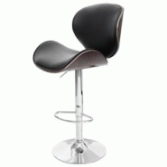 Décoshop26 - Tabouret de bar x1 pivotant design rétro PVC noir coque d'assise en bois courbé 04_0008579 - noir 3000262632558 Décoshop26 - Tabouret de bar x1 pivotant design rétro PVC noir coque d'assise en bois courbé 04_0008579 - noir 3000262632558