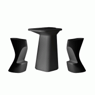 Ensemble NOMA table + 2 tabourets - anthracite
