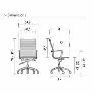 Fauteuil de direction Evole en résille - Mobel Linea - Blanc_0